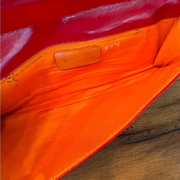 Maurizio Taiuti Bright Red Genuine Leather Clutch Wallet Bag